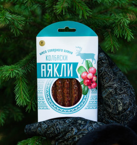 Lingonberry-Flavoured Ayakli,  raw smoked venison sausages 